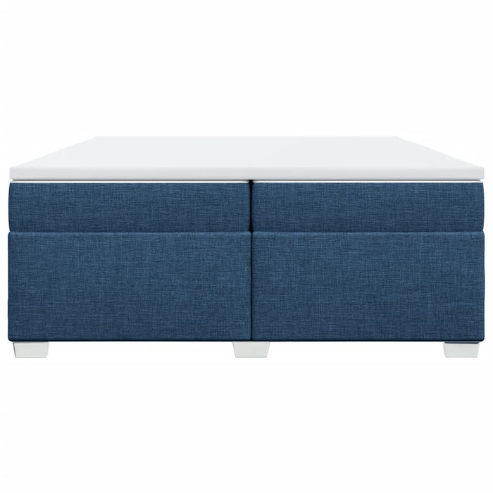 Pat box spring cu saltea, albastru, 200x200 cm, textil - WALTI WALTI