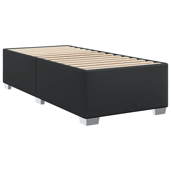Pat continental cu saltea, negru, 80x200 cm, piele ecologică - WALTI WALTI