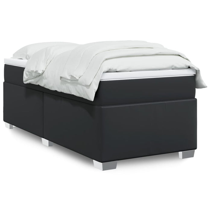 Pat continental cu saltea, negru, 80x200 cm, piele ecologică - WALTI WALTI