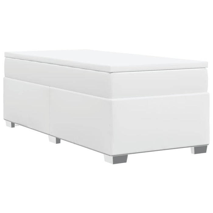 Pat box spring cu saltea, alb, 80x200 cm, piele ecologică - WALTI WALTI