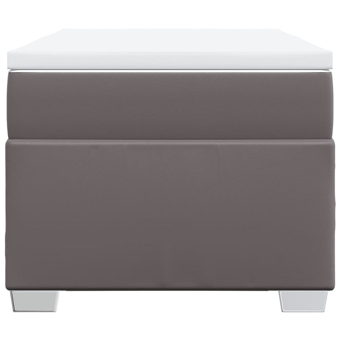 Pat box spring cu saltea, gri, 80x200 cm, piele ecologică WALTI