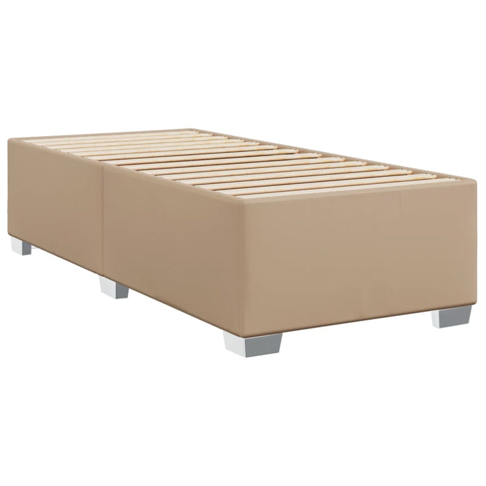 Pat box spring cu saltea, cappuccino, 80x200 cm piele ecologică - WALTI WALTI