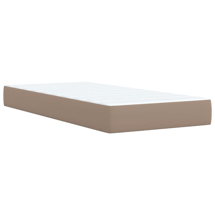 Pat box spring cu saltea, cappuccino, 80x200 cm piele ecologică - WALTI WALTI