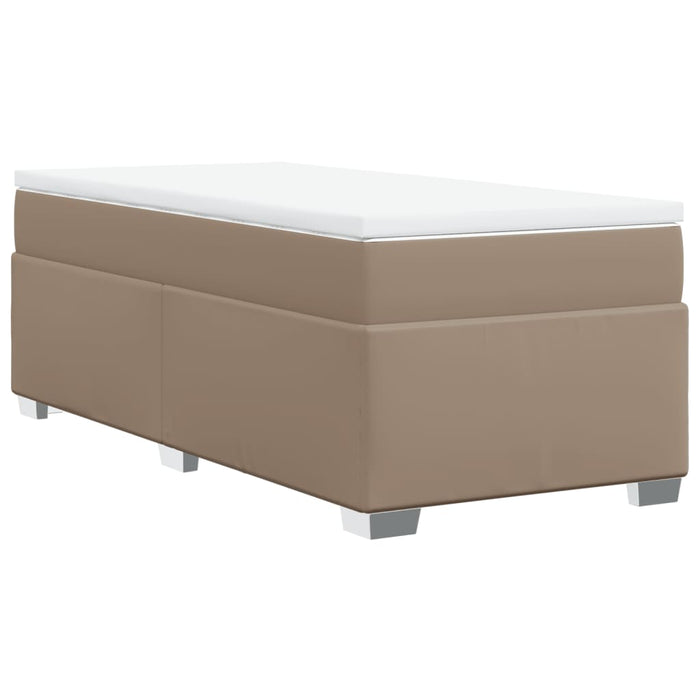 Pat box spring cu saltea, cappuccino, 80x200 cm piele ecologică - WALTI WALTI
