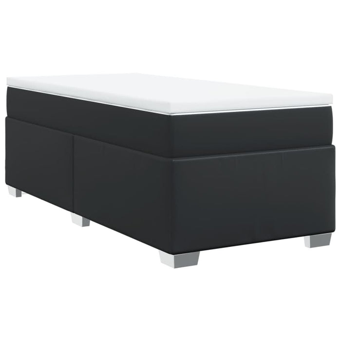 Pat box spring cu saltea, negru, 90x190 cm, piele ecologică - WALTI WALTI