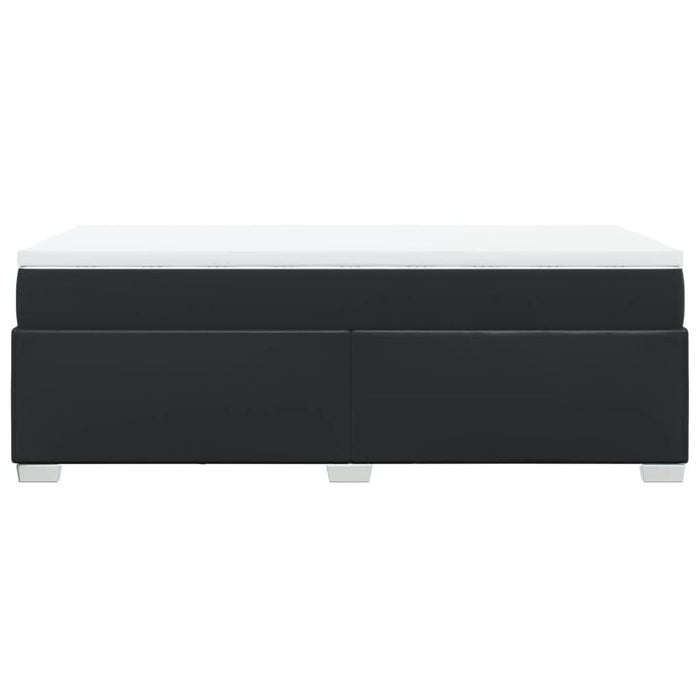 Pat box spring cu saltea, negru, 90x190 cm, piele ecologică - WALTI WALTI