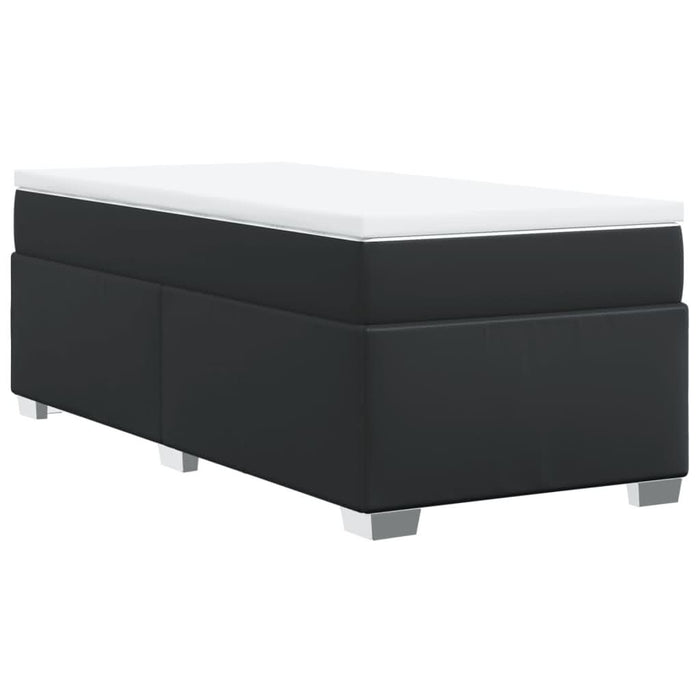 Pat box spring cu saltea, negru, 90x190 cm, piele ecologică - WALTI WALTI