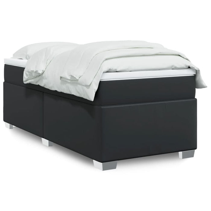 Pat box spring cu saltea, negru, 90x190 cm, piele ecologică - WALTI WALTI
