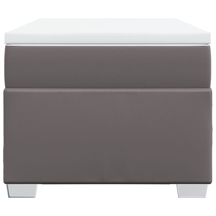 Pat box spring cu saltea, gri, 90x190 cm, piele ecologică - WALTI WALTI