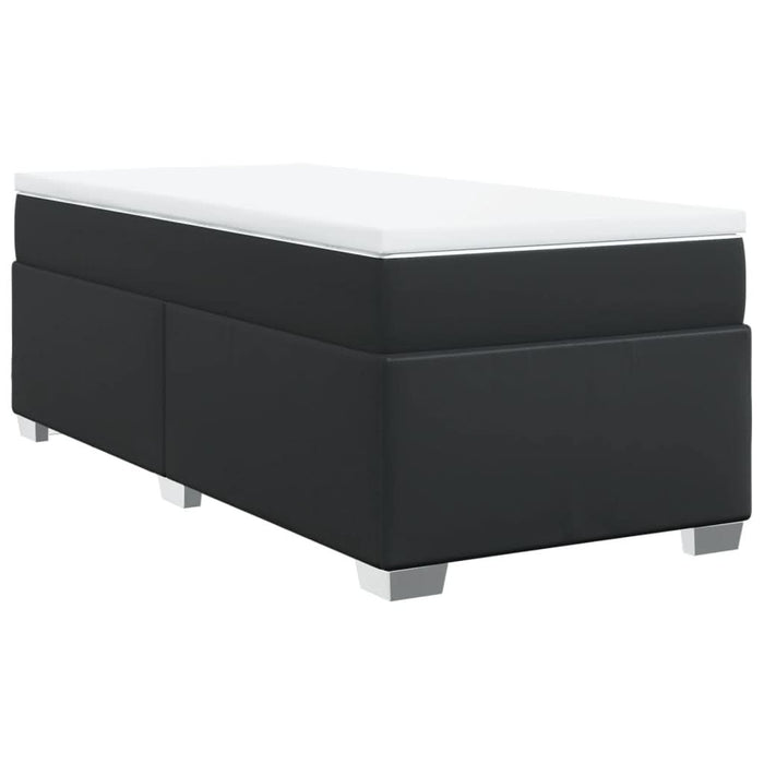 Pat box spring cu saltea, negru, 90x200 cm, piele ecologică - WALTI WALTI