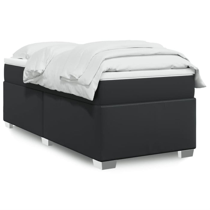 Pat box spring cu saltea, negru, 90x200 cm, piele ecologică - WALTI WALTI