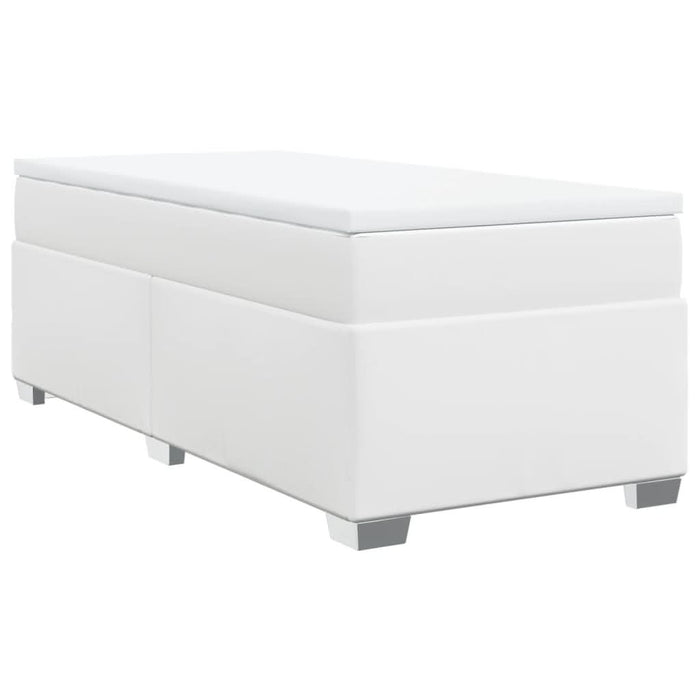 Pat box spring cu saltea, alb, 90x200 cm, piele ecologică - WALTI WALTI