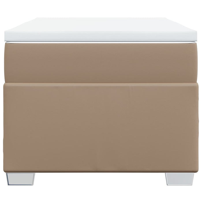 Pat box spring cu saltea, cappuccino, 100x200cm piele ecologică - WALTI WALTI