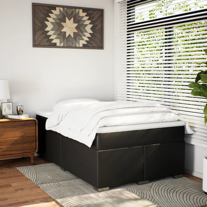 Pat box spring cu saltea, negru, 120x190 cm, piele ecologică - WALTI WALTI