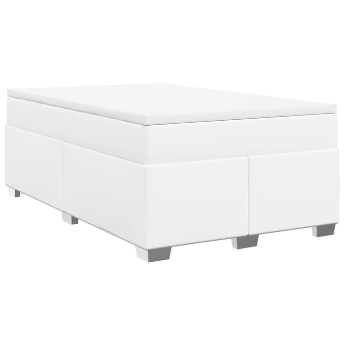 Pat box spring cu saltea, alb, 120x190 cm, piele ecologică - WALTI WALTI
