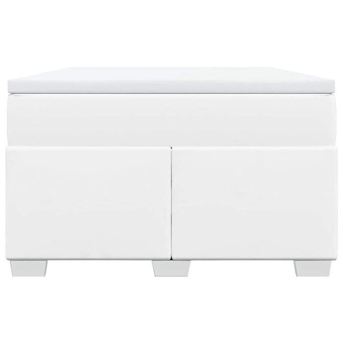 Pat box spring cu saltea, alb, 120x190 cm, piele ecologică - WALTI WALTI