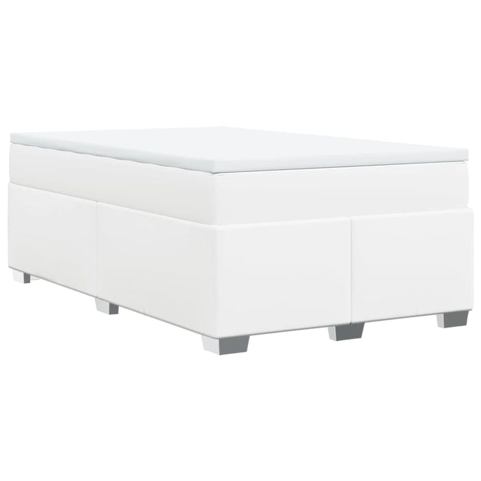 Pat box spring cu saltea, alb, 120x190 cm, piele ecologică - WALTI WALTI