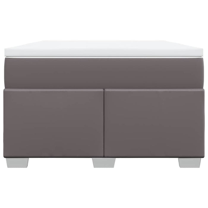 Pat box spring cu saltea, gri, 120x190 cm, piele ecologică - WALTI WALTI
