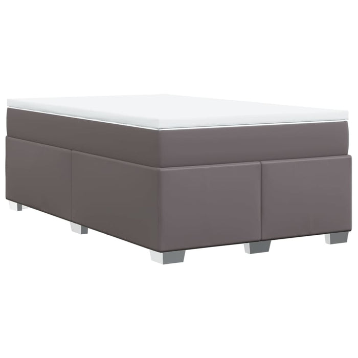 Pat box spring cu saltea, gri, 120x190 cm, piele ecologică - WALTI WALTI
