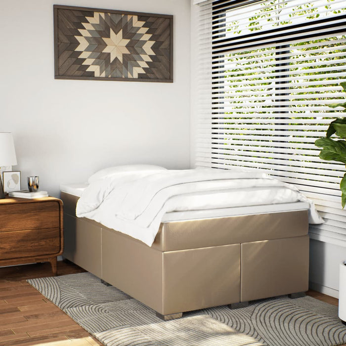 Pat box spring cu saltea, cappuccino, 120x190cm piele ecologică - WALTI WALTI
