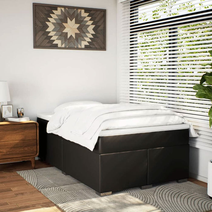 Pat continental cu saltea, negru, 120x200 cm, piele ecologică - WALTI WALTI