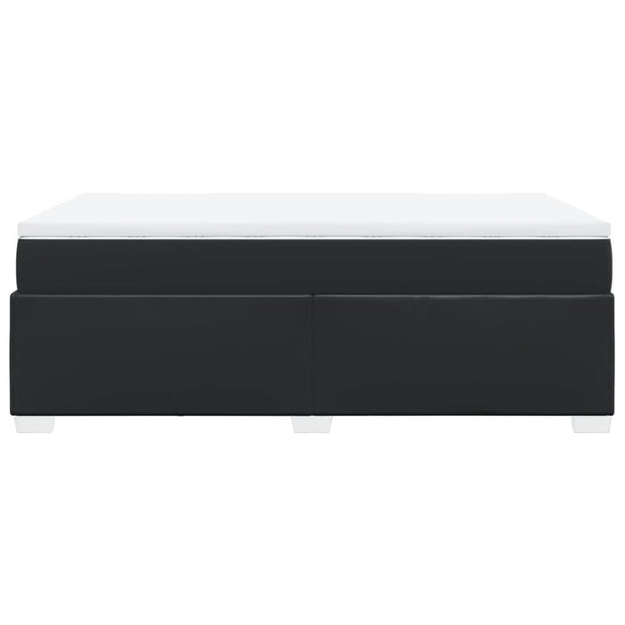 Pat continental cu saltea, negru, 120x200 cm, piele ecologică - WALTI WALTI