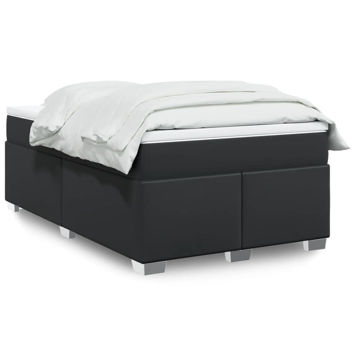 Pat continental cu saltea, negru, 120x200 cm, piele ecologică - WALTI WALTI