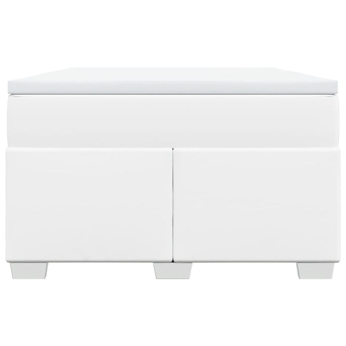 Pat box spring cu saltea, alb, 120x200 cm, piele ecologică - WALTI WALTI