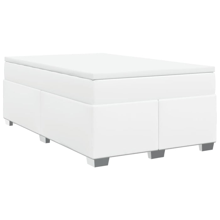 Pat box spring cu saltea, alb, 120x200 cm, piele ecologică - WALTI WALTI
