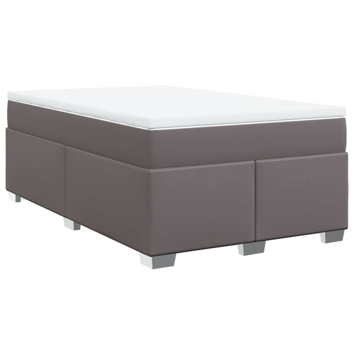 Pat box spring cu saltea, gri, 120x200 cm, piele ecologică - WALTI WALTI