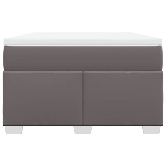 Pat box spring cu saltea, gri, 120x200 cm, piele ecologică - WALTI WALTI