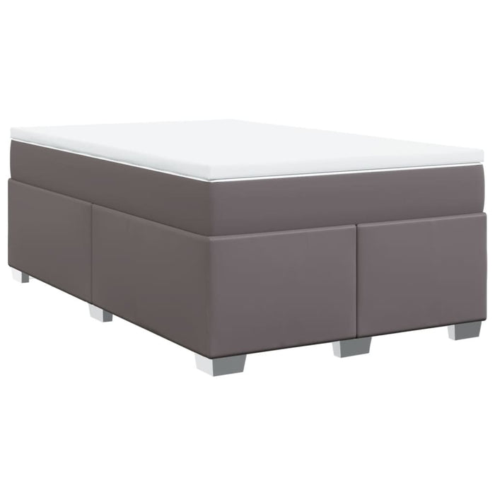 Pat box spring cu saltea, gri, 120x200 cm, piele ecologică - WALTI WALTI