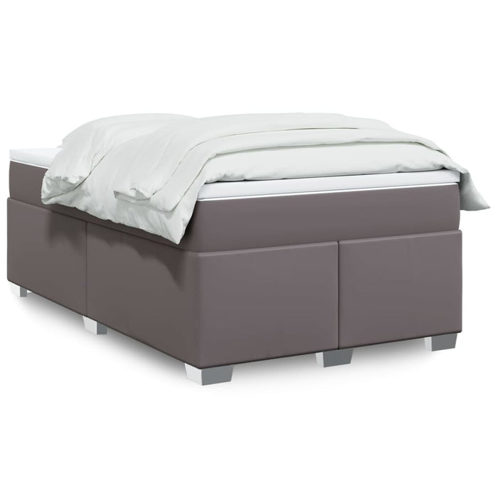 Pat box spring cu saltea, gri, 120x200 cm, piele ecologică - WALTI WALTI