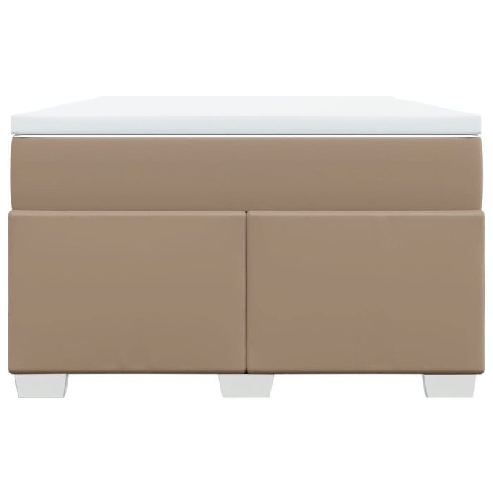 Pat box spring cu saltea, cappuccino, 120x200cm piele ecologică - WALTI WALTI