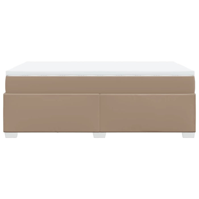 Pat box spring cu saltea, cappuccino, 120x200cm piele ecologică - WALTI WALTI