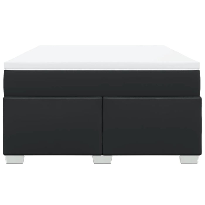 Pat box spring cu saltea, negru, 140x190 cm, piele ecologică - WALTI WALTI