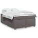 Pat box spring cu saltea, gri, 140x190 cm, piele ecologică - WALTI WALTI