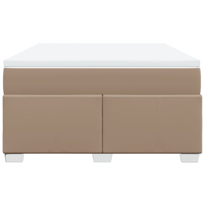 Pat box spring cu saltea, cappuccino, 140x200cm piele ecologică - WALTI WALTI