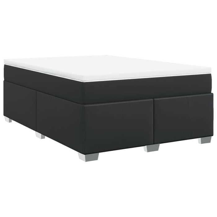 Pat box spring cu saltea, negru, 160x200 cm, piele ecologică - WALTI WALTI
