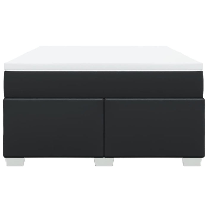 Pat box spring cu saltea, negru, 160x200 cm, piele ecologică - WALTI WALTI