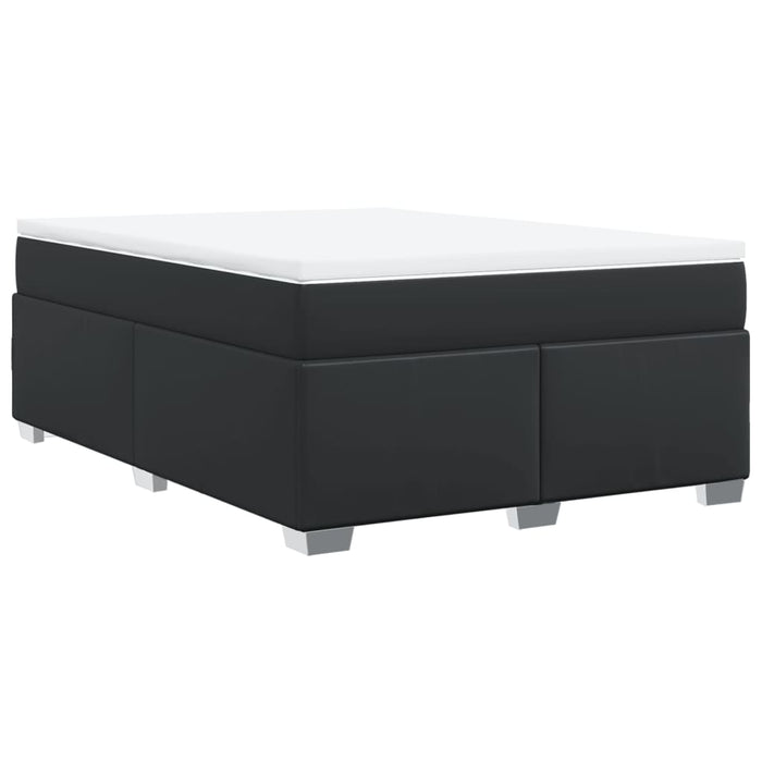 Pat box spring cu saltea, negru, 160x200 cm, piele ecologică - WALTI WALTI