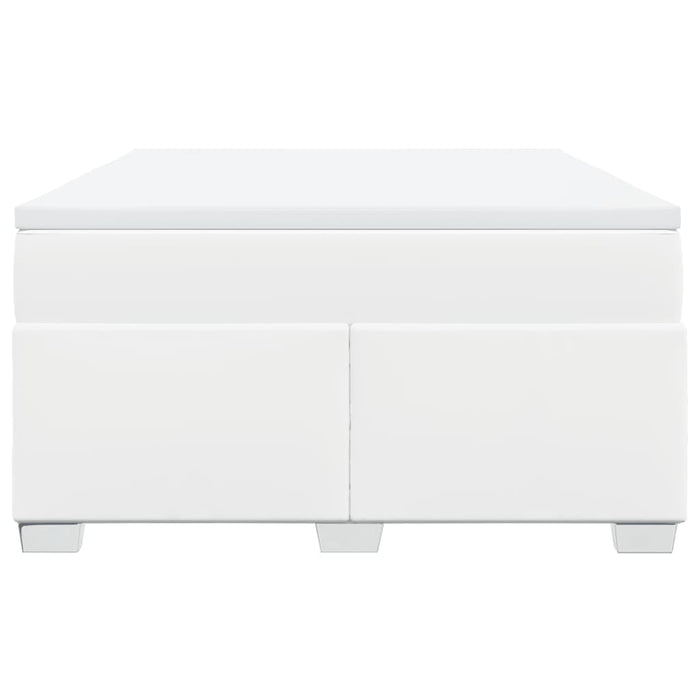 Pat box spring cu saltea, alb, 160x200 cm, piele ecologică - WALTI WALTI