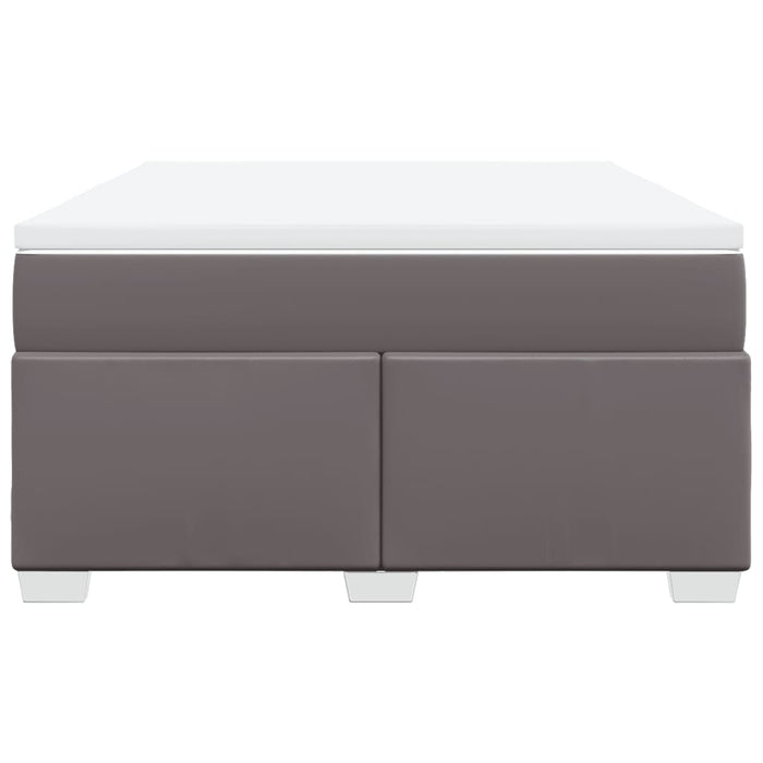 Pat box spring cu saltea, gri, 160x200 cm, piele ecologică - WALTI WALTI
