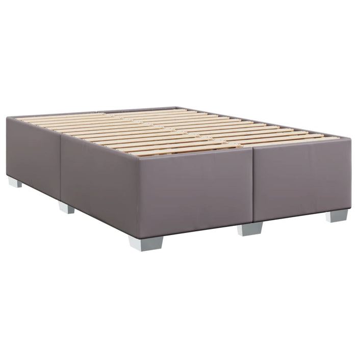 Pat box spring cu saltea, gri, 160x200 cm, piele ecologică - WALTI WALTI