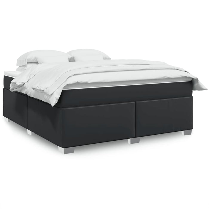Pat box spring cu saltea, negru, 180x200 cm, piele ecologică - WALTI WALTI