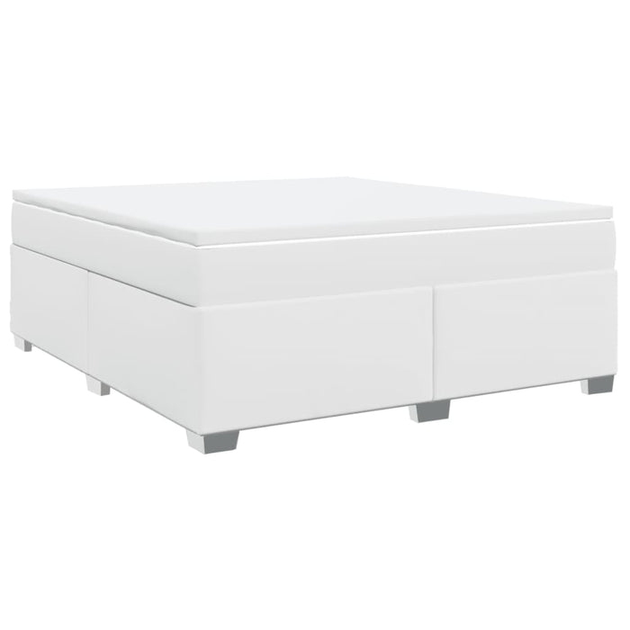 Pat box spring cu saltea, alb, 180x200 cm, piele ecologică - WALTI WALTI