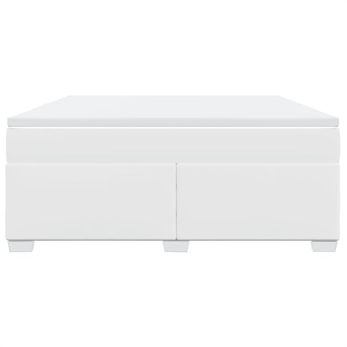 Pat box spring cu saltea, alb, 180x200 cm, piele ecologică - WALTI WALTI