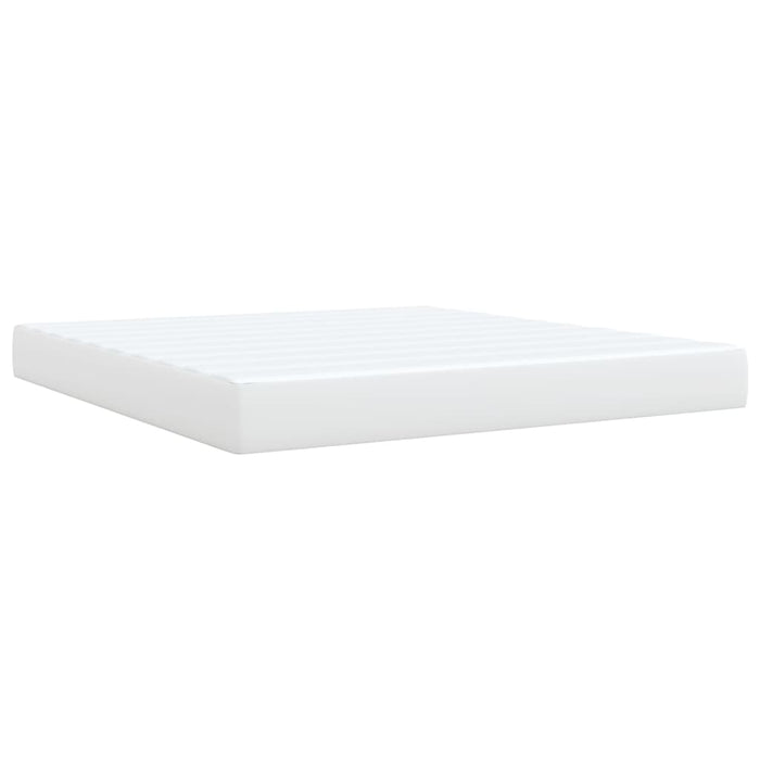 Pat box spring cu saltea, alb, 180x200 cm, piele ecologică - WALTI WALTI
