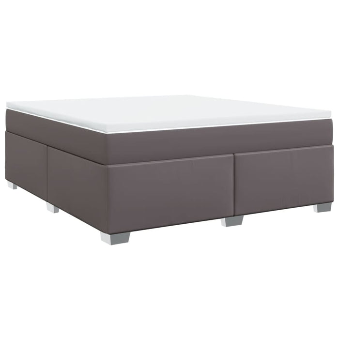 Pat box spring cu saltea, gri, 180x200 cm, piele ecologică - WALTI WALTI