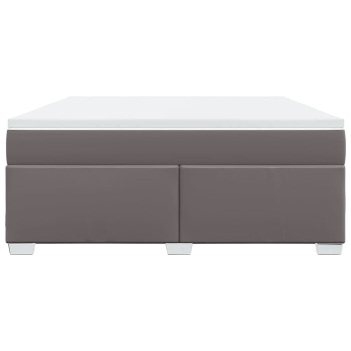 Pat box spring cu saltea, gri, 180x200 cm, piele ecologică - WALTI WALTI